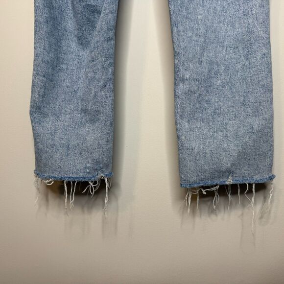 Gap Slim Boyfriend Jean in Light Boyd 10/30R Womens Denim Raw Hem Mid Rise Ankle - Picture 7 of 9